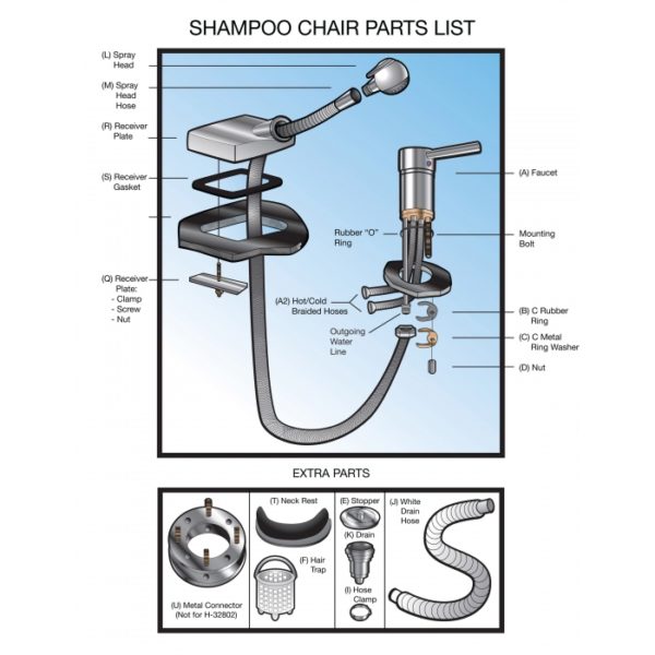 Shampoo Chair-Model # SHH-2008BK (Call before you buy for shipping information and cost) - Image 3